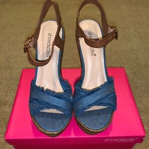 Denim wedges